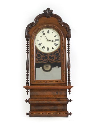 Lot 634 - A Tunbridge ware inlaid mahogany wall clock