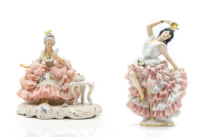 Lot 93 - Dresden porcelain figures