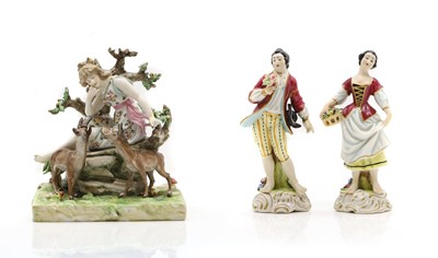 Lot 92 - A Meissen style porcelain figure group