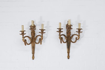 Lot 452 - A pair of Louis XVI-style ormolu wall lights