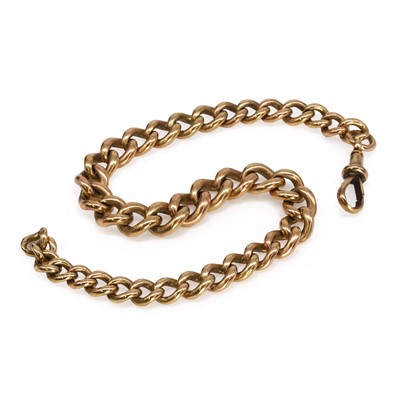 Lot 34D - A bracelet-length curb link watch chain