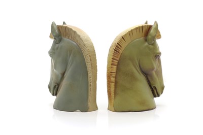 Lot 143 - A pair of Lladro porcelain horseheads