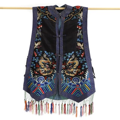 Lot 185 - A Chinese embroidered xiapei vest