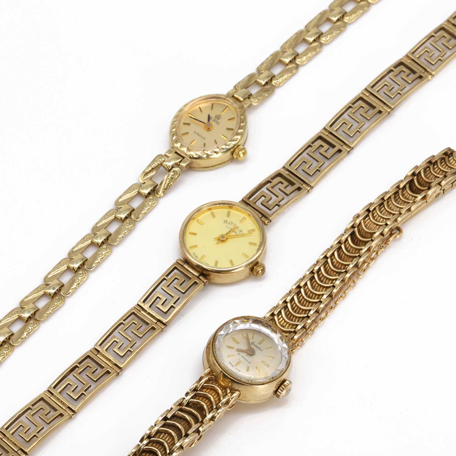 Lot 36N - A group of three gold watches