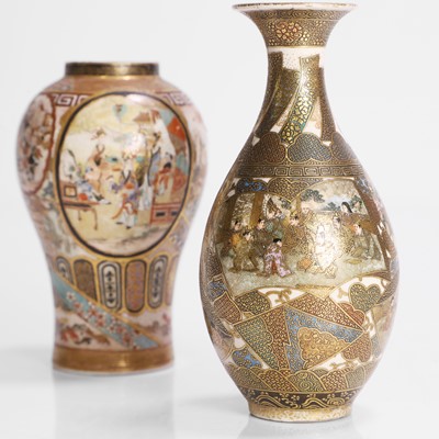 Lot 267 - Two Japanese Satsuma ware vases