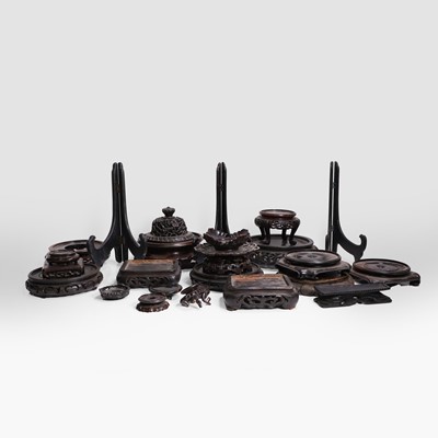 Lot 408 - A collection of Chinese wood stands