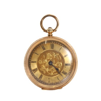 Lot 34J - A ladies' key wind open faced fob watch