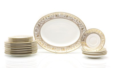 Lot 122 - A Wedgwood 'Gold Florentine' dinner service