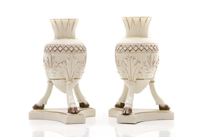 Lot 111 - A pair of Belleek porcelain vases