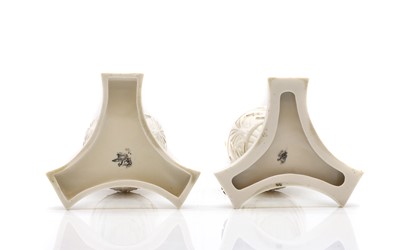 Lot 111 - A pair of Belleek porcelain vases