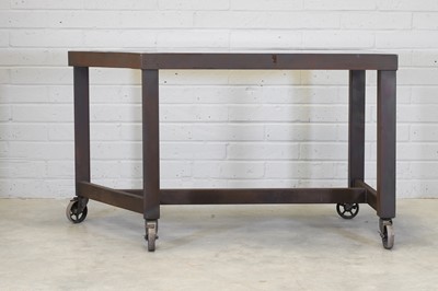 Lot 377 - A marble and iron console table