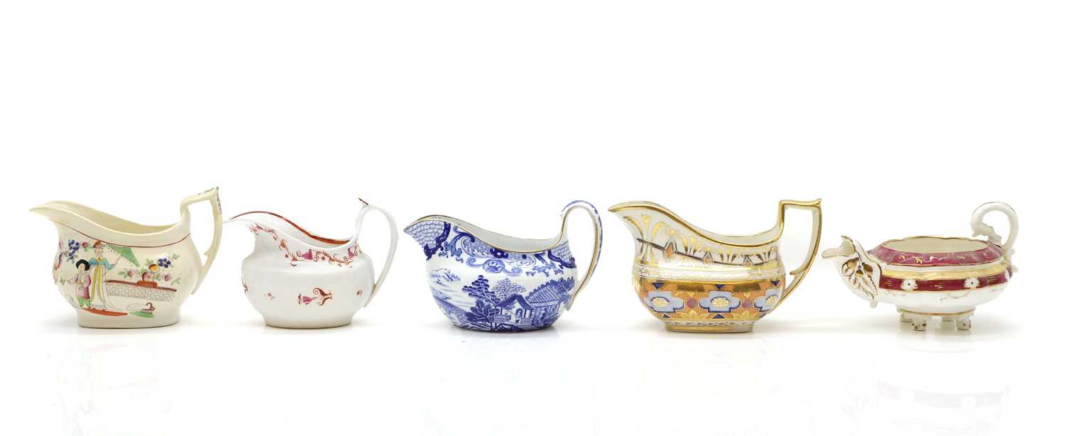 Lot 175 - A collection of ten porcelain cream jugs