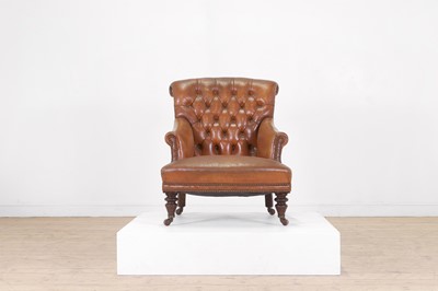 Lot 159 - A small late Victorian buttoned leather armchair