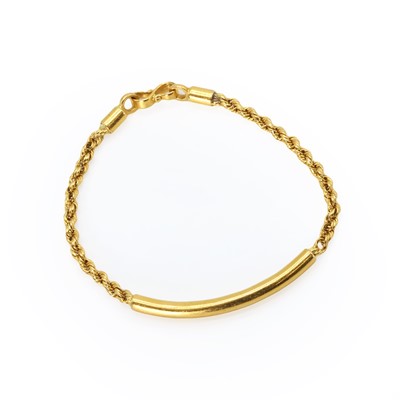 Lot 229 - A gold 'ID' bar bracelet