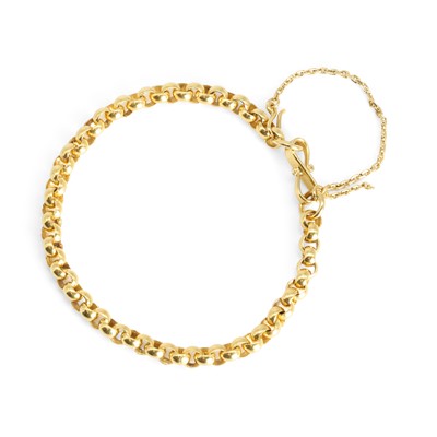 Lot 285 - A gold belcher link bracelet