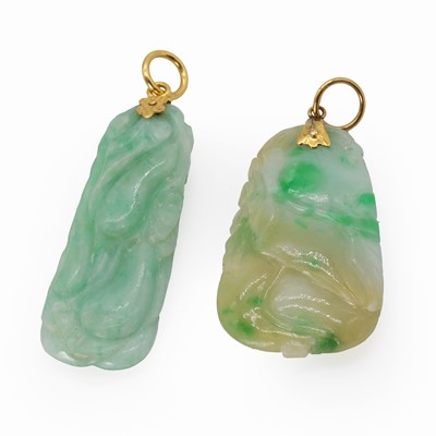 Lot 1279 - Two jade pendants