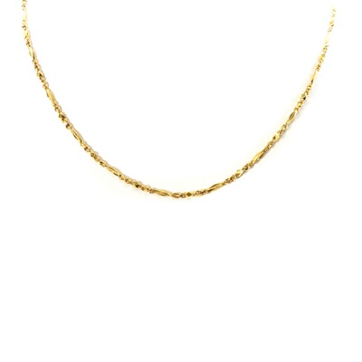 Lot 230 - A faceted link gold chain