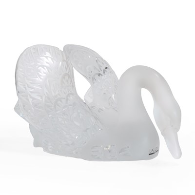 Lot 331 - A Lalique 'Swan Head Down' glass figure