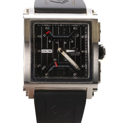 Lot 36B - A gentlemen's stainless steel Jaguar quartz strap watch