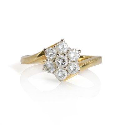 Lot 159 - An 18ct gold diamond floral cluster ring