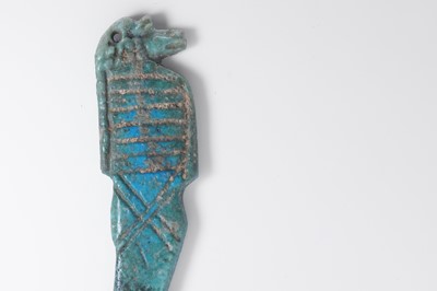 Lot 144 - A faience amulet of one of the Four Sons of Horus