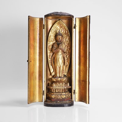 Lot 280 - A Japanese lacquered wood portable zushi shrine