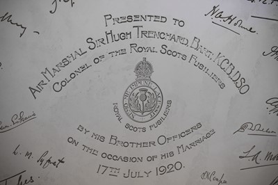 Lot Marshal of the Royal Air Force 1st Viscount Hugh Montague Trenchard's silver salver