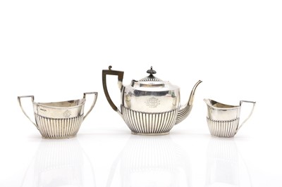 Lot 7 - A three piece silver tea service