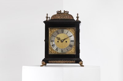 Lot 285 - An ebonised bracket clock