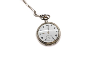 Lot 40 - An Omega silver pocket watch