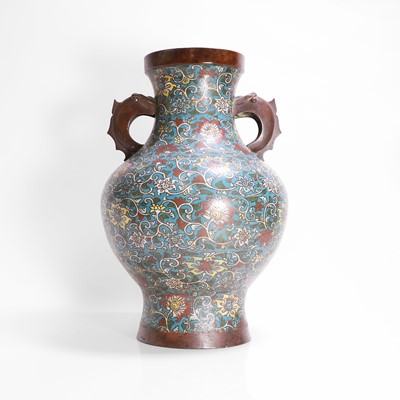 Lot 268 - A Japanese champlevé vase