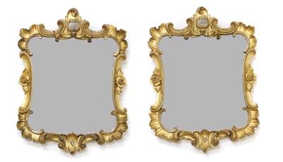 Lot 586 - A pair of gilt framed wall mirrors