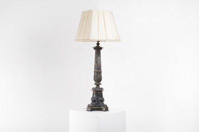 Lot 115 - An Empire-style ormolu and patinated bronze table lamp