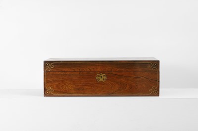 Lot 489 - A Regency rosewood and brass-inlaid writing slope