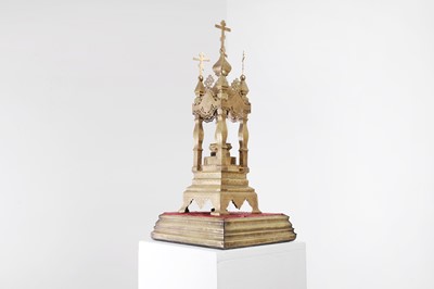 Lot 182 - An Orthodox gilt-metal architectural tabernacle