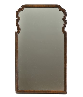 Lot 478 - A Queen Anne design walnut wall mirror