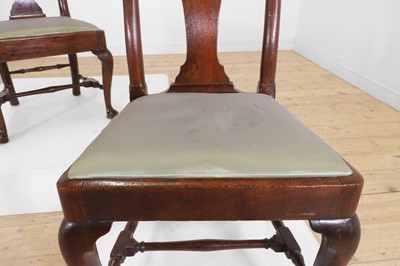 Lot 6 - A pair of George II walnut side chairs