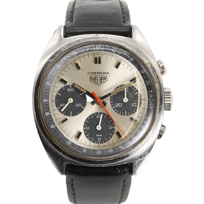 Lot 346 - A gentlemen's stainless steel Heuer Carrera chronograph strap watch, c.1970