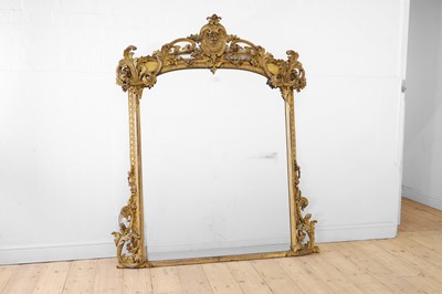 Lot 22 - A Louis XV-style painted and parcel-gilt wood and composition overmantel mirror