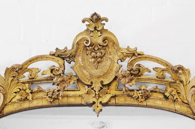 Lot 22 - A Louis XV-style painted and parcel-gilt wood and composition overmantel mirror