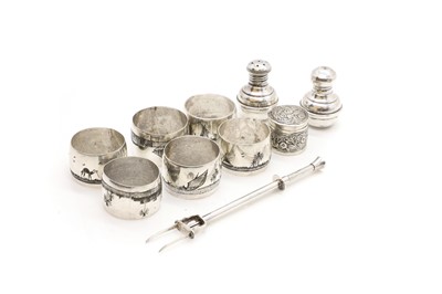 Lot 25 - A collection of Egyptian silver items