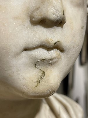 Lot 277 - A Roman marble portrait bust of an Antonine prince