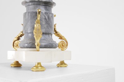 Lot 23 - A pair of ormolu and marble candelabra