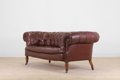 Lot 42 - A Victorian buttoned leather chesterfield sofa