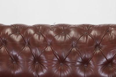 Lot 42 - A Victorian buttoned leather chesterfield sofa