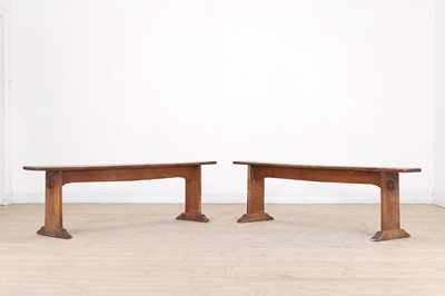 Lot 47 - A pair of chestnut benches