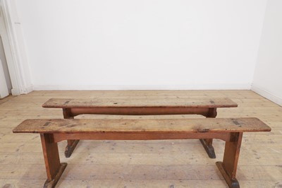 Lot 47 - A pair of chestnut benches