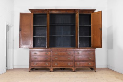 Lot 49 - A George III oak housekeeper’s cabinet