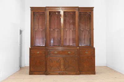 Lot 49 - A George III oak housekeeper’s cabinet