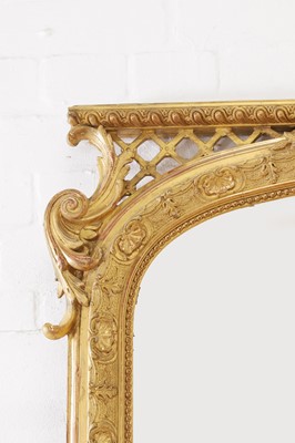 Lot 48 - A Louis XV-style giltwood and gesso overmantel mirror